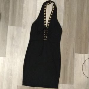 Black backless dress